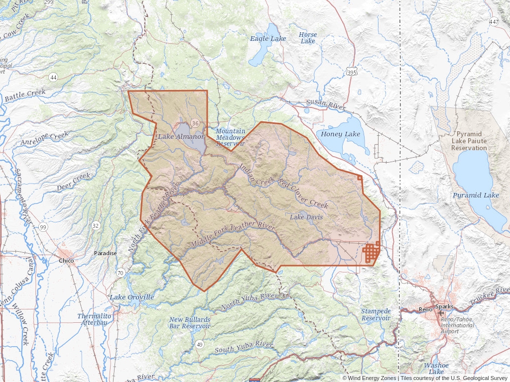 Wind Energy In Plumas County, California | Wind Energy Zones™